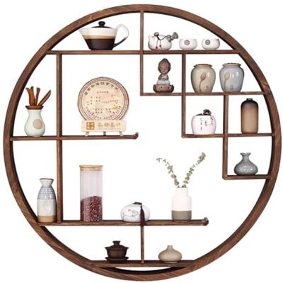 exproyzk Etagère Murale Ronde, Etagère Murale en Bois, Décoration Murale Retro Circle Shelf pour Exposer des Livres, des vases, des Cadres Photos, Étagères flottantes circulaires (Couleur : Brun, Taille : 80 - Publicité exproyzk Etagère Murale Ronde, Etagère Murale en Bois, Décoration Murale Retro Circle Shelf pour Exposer des Livres, des vases, des Cadres Photos, Étagères flottantes circulaires (Couleur : Brun, Taille : 80 - Publicité