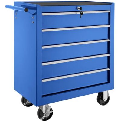 tectake ® Chariot d'atelier Metallique Servante d'atelier Vide Trolley Professionnel 5 Tiroirs spacieux Verrouillables Chariot a Roulette pour Rangement Atelier Garage Bleu - Publicité tectake ® Chariot d'atelier Metallique Servante d'atelier Vide Trolley Professionnel 5 Tiroirs spacieux Verrouillables Chariot a Roulette pour Rangement Atelier Garage Bleu - Publicité
