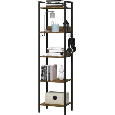 WOLTU Étagère Échelle Étagère de Rangement Bibliothèque à 5 Niveaux avec 4 Crochets Amovibles Style Industriel Vintage Cadre en Métal Tablette en MDF Noir 40x30x152,5cm RGB32hov - Publicité WOLTU Étagère Échelle Étagère de Rangement Bibliothèque à 5 Niveaux avec 4 Crochets Amovibles Style Industriel Vintage Cadre en Métal Tablette en MDF Noir 40x30x152,5cm RGB32hov - Publicité