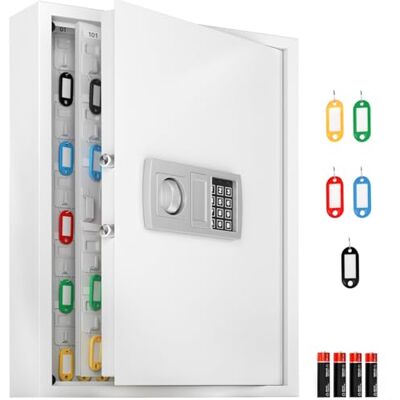 ACROPAQ Armoire à clés avec Serrure électronique numérique, pour jusqu'à 200 clés, 200 pendentifs Inclus, Blanc Armoire a Clef Murale, Boite a Clef, Boite a clefs Murale - Publicité ACROPAQ Armoire à clés avec Serrure électronique numérique, pour jusqu'à 200 clés, 200 pendentifs Inclus, Blanc Armoire a Clef Murale, Boite a Clef, Boite a clefs Murale - Publicité