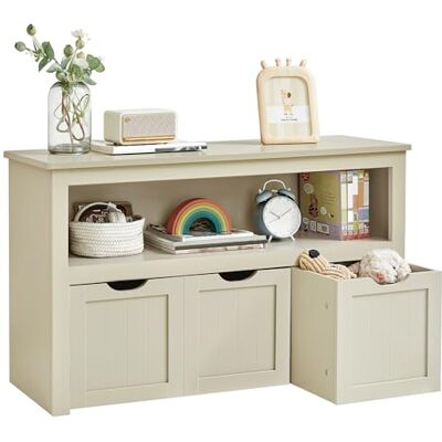 VASAGLE Meuble de Rangement pour Jouets, Étagère pour Enfants, Armoire, Commode, avec 3 Rangements à roulettes, pour Salon, Chambre, Salle de Jeu, 30 x 102 x 60 cm, Beige Sable LHS380LH01 - Publicité VASAGLE Meuble de Rangement pour Jouets, Étagère pour Enfants, Armoire, Commode, avec 3 Rangements à roulettes, pour Salon, Chambre, Salle de Jeu, 30 x 102 x 60 cm, Beige Sable LHS380LH01 - Publicité