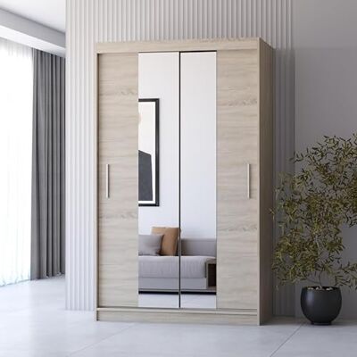 Fabryka Mebli Idźczak Armoire avec Miroir Neomi, Armoire 2 Portes Coulissantes 120 x 200 x 61 cm, Armoires à Portes Moderne, Armoirse de Chambre, Salon Sonoma/Sonoma - Publicité Fabryka Mebli Idźczak Armoire avec Miroir Neomi, Armoire 2 Portes Coulissantes 120 x 200 x 61 cm, Armoires à Portes Moderne, Armoirse de Chambre, Salon Sonoma/Sonoma - Publicité
