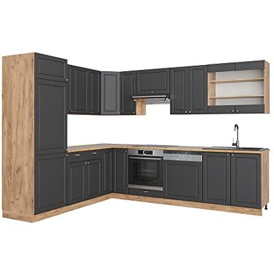 Vicco Cuisine en Angle Fame-Line, Anthracite Campagne/Chêne doré, 287x46cm sans PT, pour Une Extension personnalisée avec des modules compatibles - Publicité Vicco Cuisine en Angle Fame-Line, Anthracite Campagne/Chêne doré, 287x46cm sans PT, pour Une Extension personnalisée avec des modules compatibles - Publicité