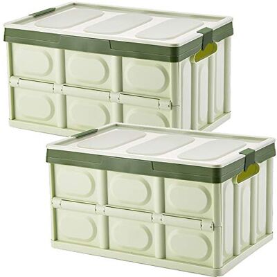 Yiketary Lot de 2 boîtes de rangement pliables avec couvercle En plastique 30 l Pour vêtements, livres, collations Boîtes de rangement B - Publicité Yiketary Lot de 2 boîtes de rangement pliables avec couvercle En plastique 30 l Pour vêtements, livres, collations Boîtes de rangement B - Publicité