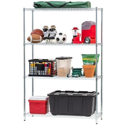 Iris Ohyama , Étagère Charge Lourde, Meuble de Rangement, Meuble en métal, Étagère métallique à 4 Niveaux,Emboîtable, Hauteur Adjustable, Cuisine, Garage, Bureau Metal Rack Mr-WT4 Argent - Publicité Iris Ohyama , Étagère Charge Lourde, Meuble de Rangement, Meuble en métal, Étagère métallique à 4 Niveaux,Emboîtable, Hauteur Adjustable, Cuisine, Garage, Bureau Metal Rack Mr-WT4 Argent - Publicité