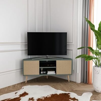 Decorotika Zahav - Motif vert Hazeran - Support TV d'angle - Publicité Decorotika Zahav - Motif vert Hazeran - Support TV d'angle - Publicité