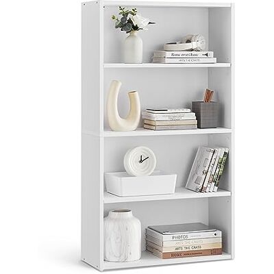 VASAGLE Custos Collection Bibliothèque, Étagère sur 3 Niveaux, Meuble de Rangement Ouvert, Étagère, pour Salon, Bureau, Salle à Manger, Blanc Nuage LBC164T14 - Publicité VASAGLE Custos Collection Bibliothèque, Étagère sur 3 Niveaux, Meuble de Rangement Ouvert, Étagère, pour Salon, Bureau, Salle à Manger, Blanc Nuage LBC164T14 - Publicité