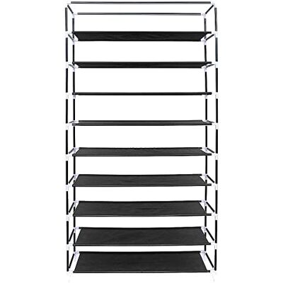 LANTUS Armoire de Rangement Pliable Armoire à Chaussures en Tissu Pliante penderie avec 10 Etagères pour 40 Paires de Chaussures– Garde-Robe Placard Camping (88 * 28 * 160cm (Noir)) - Publicité LANTUS Armoire de Rangement Pliable Armoire à Chaussures en Tissu Pliante penderie avec 10 Etagères pour 40 Paires de Chaussures– Garde-Robe Placard Camping (88 * 28 * 160cm (Noir)) - Publicité