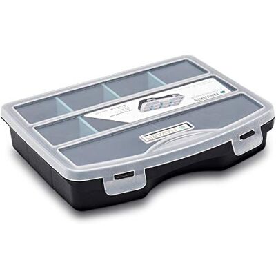 Navaris Organiseur Outils Vide Boîte à Outil à Empiler 19 x 15 x 4 cm Valise Empilable pour Rangement Multiple avec Cases Modulables - Publicité Navaris Organiseur Outils Vide Boîte à Outil à Empiler 19 x 15 x 4 cm Valise Empilable pour Rangement Multiple avec Cases Modulables - Publicité