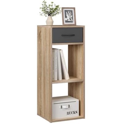 WOLTU Bibliothèque, Meuble de Rangement à 3 Niveaux avec Tiroir, Étagère Autoportante, Étagère Cubique Ouverte, pour Bureau, Chambre à Coucher, Salon, Chambre d'enfant, Chêne Clair, SK055hei - Publicité WOLTU Bibliothèque, Meuble de Rangement à 3 Niveaux avec Tiroir, Étagère Autoportante, Étagère Cubique Ouverte, pour Bureau, Chambre à Coucher, Salon, Chambre d'enfant, Chêne Clair, SK055hei - Publicité
