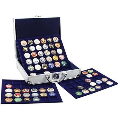 SAFE 162 Mallette en aluminium pour 150 capsules de champagne Incl. 5 Tableaux en velours bleus Avec serrure et poignée de transport Mallette de collection 250 × 215 × 70 mm - Publicité SAFE 162 Mallette en aluminium pour 150 capsules de champagne Incl. 5 Tableaux en velours bleus Avec serrure et poignée de transport Mallette de collection 250 × 215 × 70 mm - Publicité