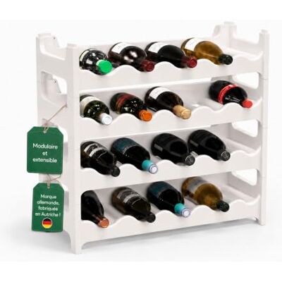 ARTECSIS Casier à Bouteilles, Étagère à Vin pour 24 Bouteilles, Range Bouteille Plastique Blanc, Hauteur de 54 cm - Publicité ARTECSIS Casier à Bouteilles, Étagère à Vin pour 24 Bouteilles, Range Bouteille Plastique Blanc, Hauteur de 54 cm - Publicité