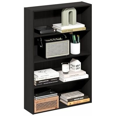 Furinno Basic Étagère, Bibliothèque À 4 Niveaux avec Étagère Ouverte, Étagère De Rangement Cubique, 6 X 24 X 35, pour Salon, Chambre, Bureau, Expresso - Publicité Furinno Basic Étagère, Bibliothèque À 4 Niveaux avec Étagère Ouverte, Étagère De Rangement Cubique, 6 X 24 X 35, pour Salon, Chambre, Bureau, Expresso - Publicité