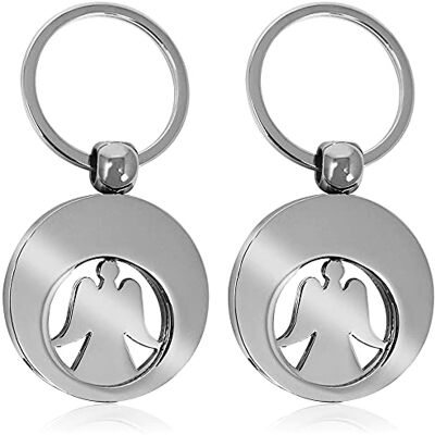 com-four® 2X Porte-clés Ange Gardien avec Puce pour Panier d'achat, Ange avec Puce pour achats Amovible pour Le Panier (02 pièces Ange) - Publicité com-four® 2X Porte-clés Ange Gardien avec Puce pour Panier d'achat, Ange avec Puce pour achats Amovible pour Le Panier (02 pièces Ange) - Publicité