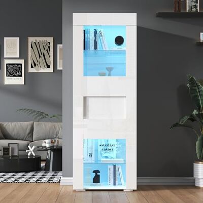 Merax Vitrine LED 60x40x170 cm Blanc Brillant – Meuble Vitrine avec Porte Acrylique, Étagères en Verre Réglables,Armoire Vitrée de Salon, Highboard de Rangement Moderne MDF - Publicité Merax Vitrine LED 60x40x170 cm Blanc Brillant – Meuble Vitrine avec Porte Acrylique, Étagères en Verre Réglables,Armoire Vitrée de Salon, Highboard de Rangement Moderne MDF - Publicité