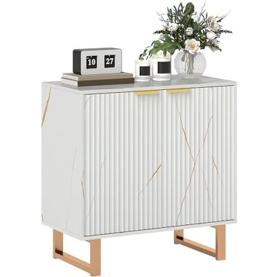 HOMCOM Buffet Salon Meuble de Rangement Style Moderne avec Placard à 2 Portes cannelées, étagère réglable, Pieds en métal Buffet Salle à Manger, Cuisine et Salon, dim. 76,5 x 39 x 77 cm, Blanc - Publicité HOMCOM Buffet Salon Meuble de Rangement Style Moderne avec Placard à 2 Portes cannelées, étagère réglable, Pieds en métal Buffet Salle à Manger, Cuisine et Salon, dim. 76,5 x 39 x 77 cm, Blanc - Publicité