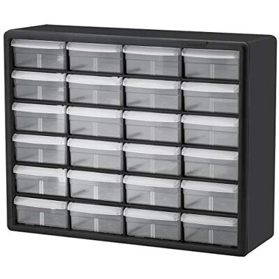 Akro-Mils 10724 24-drawer de pièces en plastique et matériel Craft Armoire, 50,8 cm par 40,6 cm par 6–1/5,1 cm, Noir - Publicité Akro-Mils 10724 24-drawer de pièces en plastique et matériel Craft Armoire, 50,8 cm par 40,6 cm par 6–1/5,1 cm, Noir - Publicité