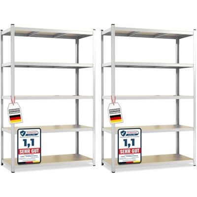KARAT Étagères pour Charges Lourdes Étagères Enfichables avec 5 tablettes réglables – Rayonnages en métal Idéal pour Cave Garage Entrepôt Lot de 2, modèle Lakota (Galvanisé, 200 x 100 x 50 cm) - Publicité KARAT Étagères pour Charges Lourdes Étagères Enfichables avec 5 tablettes réglables – Rayonnages en métal Idéal pour Cave Garage Entrepôt Lot de 2, modèle Lakota (Galvanisé, 200 x 100 x 50 cm) - Publicité