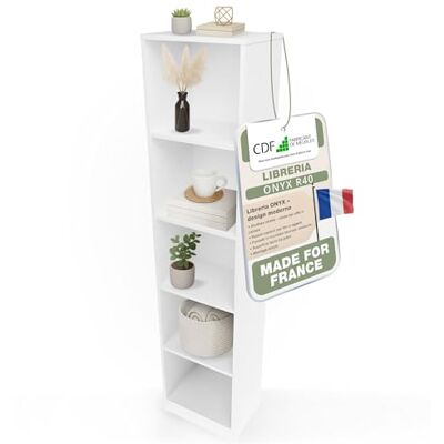 CDF Bibliothèque Ouverte Meuble à Case de Rangement avec Compartiments Colonne pour Bureau Salle à Manger Home Office Salon Livres Dossiers Décoration Chambre Modern Vertical Blanc 40 cm - Publicité CDF Bibliothèque Ouverte Meuble à Case de Rangement avec Compartiments Colonne pour Bureau Salle à Manger Home Office Salon Livres Dossiers Décoration Chambre Modern Vertical Blanc 40 cm - Publicité