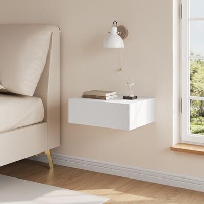 WOLTU Table de Nuit Suspendue avec Tiroir, 40x30x14 cm, Étagère Flottante Moderne, Mobilier de Chambre en Bois Blanc, NTS24ws - Publicité WOLTU Table de Nuit Suspendue avec Tiroir, 40x30x14 cm, Étagère Flottante Moderne, Mobilier de Chambre en Bois Blanc, NTS24ws - Publicité