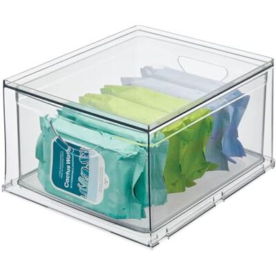 InterDesign iDesign Bac de rangement en plastique recyclé avec tiroir 26,5 x 22,4 x 14,6 cm, transparent - Publicité InterDesign iDesign Bac de rangement en plastique recyclé avec tiroir 26,5 x 22,4 x 14,6 cm, transparent - Publicité