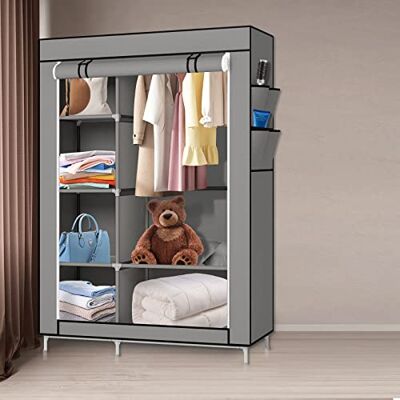 LANTUS Armoire Penderie Pliante Cabine Tissu avec Porte Refermable, Fermeture éclair Zip et Porte-Manteau Chambre à Coucher Housse de Camping - Publicité LANTUS Armoire Penderie Pliante Cabine Tissu avec Porte Refermable, Fermeture éclair Zip et Porte-Manteau Chambre à Coucher Housse de Camping - Publicité