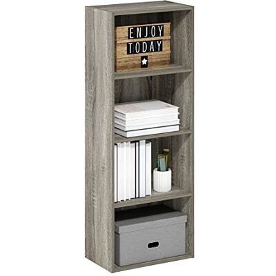 Furinno Luder Bibliothèque ouverte à 4 étages, Chêne français, 4-Tier - Publicité Furinno Luder Bibliothèque ouverte à 4 étages, Chêne français, 4-Tier - Publicité