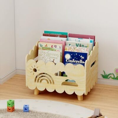 DUHARS Bibliotheque Enfant Bois, Meuble Rangement Livre Enfant, Coffre à Jouet Bibliothèque Montessori, pour Chambre Bebe, Enfant et Salle de Jeux, Etagere Range Livre Enfants, Caisse a Jouet - Publicité DUHARS Bibliotheque Enfant Bois, Meuble Rangement Livre Enfant, Coffre à Jouet Bibliothèque Montessori, pour Chambre Bebe, Enfant et Salle de Jeux, Etagere Range Livre Enfants, Caisse a Jouet - Publicité