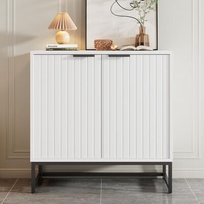 Merax Buffet Commode à 2 portes Armoire de buffet moderne avec poignées en métal et pieds de cadre Armoire de rangement pour salon, chambre à coucher, couloir, cuisine 80 x 40 x 80 cm - Publicité Merax Buffet Commode à 2 portes Armoire de buffet moderne avec poignées en métal et pieds de cadre Armoire de rangement pour salon, chambre à coucher, couloir, cuisine 80 x 40 x 80 cm - Publicité