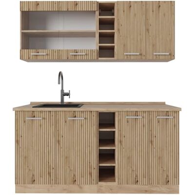 Vicco Cuisine R-Line, Chêne Artisan/Chêne doré, 160cm, PT Chêne, adapté à la Combinaison et à l’Extension Individuelles - Publicité Vicco Cuisine R-Line, Chêne Artisan/Chêne doré, 160cm, PT Chêne, adapté à la Combinaison et à l’Extension Individuelles - Publicité
