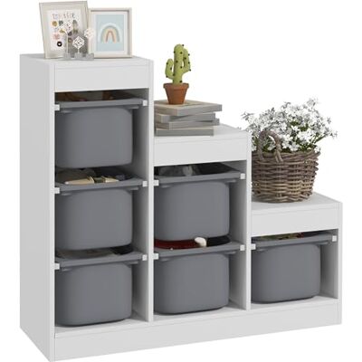 AIYAPLAY Meuble de Rangement pour Jouets avec 6 bacs Amovibles 3 Niveaux, Rangement de Jouets pour Enfants Nettoyage Facile, pour Les 3-8 Ans, Gris - Publicité AIYAPLAY Meuble de Rangement pour Jouets avec 6 bacs Amovibles 3 Niveaux, Rangement de Jouets pour Enfants Nettoyage Facile, pour Les 3-8 Ans, Gris - Publicité