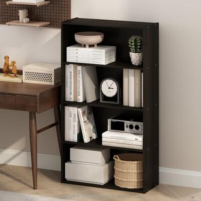 Furinno Simple étagère Ouverte, bibliothèques, 4 Niveaux, Espresso, Expresso - Publicité Furinno Simple étagère Ouverte, bibliothèques, 4 Niveaux, Espresso, Expresso - Publicité