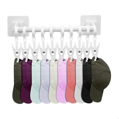 shengxinym Porte Casquette Mural,Rangement Support Casquette Avec Adhésif Puissant pour Chambre Porte Armoire,Peut Contenir 10 Chapeaux Coulissant Multifonctionnel,Blanc - Publicité shengxinym Porte Casquette Mural,Rangement Support Casquette Avec Adhésif Puissant pour Chambre Porte Armoire,Peut Contenir 10 Chapeaux Coulissant Multifonctionnel,Blanc - Publicité