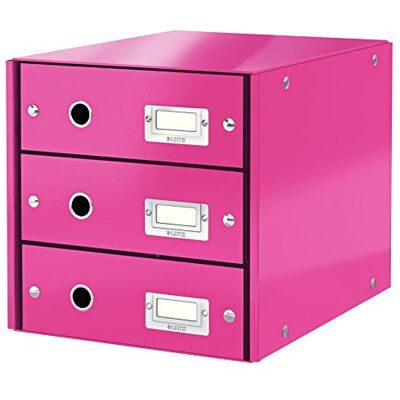 Leitz Wow Click & Store 60480023 Bloc de Classement à 3 Tiroirs A4 Rose - Publicité Leitz Wow Click & Store 60480023 Bloc de Classement à 3 Tiroirs A4 Rose - Publicité