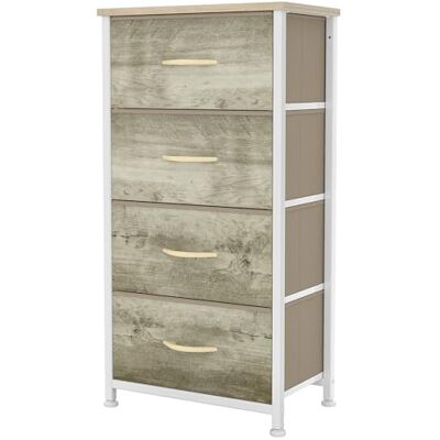 YITAHOME Commode, 4 Tiroirs en Tissu Commode Chambre Meuble de Rangement, Cadre en Métal,pour Chambre à Coucher, Salon,Couleur Bois Clair - Publicité YITAHOME Commode, 4 Tiroirs en Tissu Commode Chambre Meuble de Rangement, Cadre en Métal,pour Chambre à Coucher, Salon,Couleur Bois Clair - Publicité