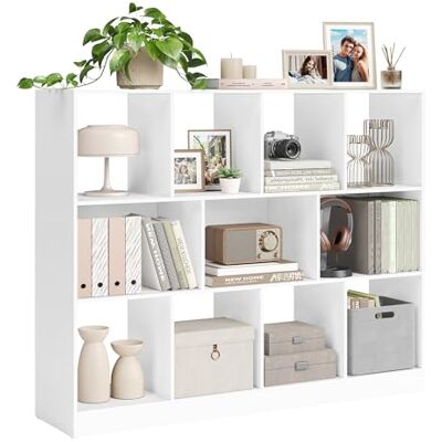 VASAGLE Bibliothèque, Meuble de Rangement, Étagère, 11 Compartiments Ouverts, Utilisable à l’Horizontale, sur le Côté ou à l’Envers, 30 x 126 x 100 cm, pour Salon, Bureau, Blanc LBC054T14 - Publicité VASAGLE Bibliothèque, Meuble de Rangement, Étagère, 11 Compartiments Ouverts, Utilisable à l’Horizontale, sur le Côté ou à l’Envers, 30 x 126 x 100 cm, pour Salon, Bureau, Blanc LBC054T14 - Publicité
