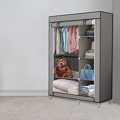 LANTUS Armoire de Rangement Pliable– Penderie Dressing Textile en Tissu Intissé avec Fermeture à Glissière – Garde-Robe Placard Camping(105 * 45 * 170cm-gris foncé) - Publicité LANTUS Armoire de Rangement Pliable– Penderie Dressing Textile en Tissu Intissé avec Fermeture à Glissière – Garde-Robe Placard Camping(105 * 45 * 170cm-gris foncé) - Publicité