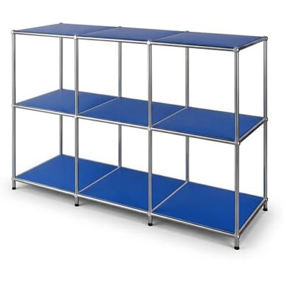 KARAT Concept Epure MK-018 Étagère en métal, bleue, 116 x 40 x 82 cm, à 3 étagères, buffet et basse, bibliothèque ouverte, cube - Publicité KARAT Concept Epure MK-018 Étagère en métal, bleue, 116 x 40 x 82 cm, à 3 étagères, buffet et basse, bibliothèque ouverte, cube - Publicité
