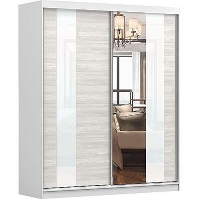 Fabryka Mebli Idźczak Armoire avec miroir Armoire à portes coulissantes Armoire pour chambre à coucher 61 x 183 x 218 cm Armoire pour chambre à coucher, dressing, salon Blanc Kathult - Publicité Fabryka Mebli Idźczak Armoire avec miroir Armoire à portes coulissantes Armoire pour chambre à coucher 61 x 183 x 218 cm Armoire pour chambre à coucher, dressing, salon Blanc Kathult - Publicité