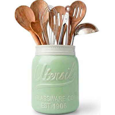 Comfify Pot Mason Grande Ouverture Support à Ustensile Cruche Organisatrice Décorative d’Équipement de Cuisine, Adapté Lave-Vaisselle – Vert, Grande Taille Haut de 7 - Publicité Comfify Pot Mason Grande Ouverture Support à Ustensile Cruche Organisatrice Décorative d’Équipement de Cuisine, Adapté Lave-Vaisselle – Vert, Grande Taille Haut de 7 - Publicité