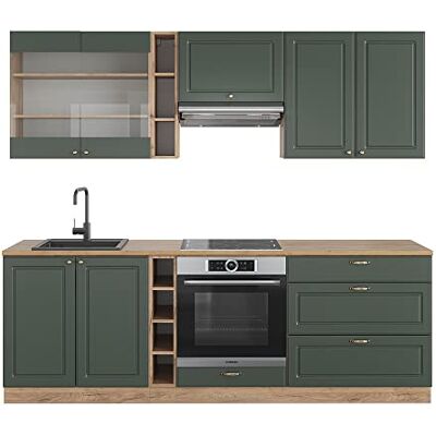 Vicco Cuisine Fame-Line, Chêne Vert et Or/chêne doré, 235cm, PT Chêne, pour Une Extension personnalisée avec des modules compatibles - Publicité Vicco Cuisine Fame-Line, Chêne Vert et Or/chêne doré, 235cm, PT Chêne, pour Une Extension personnalisée avec des modules compatibles - Publicité