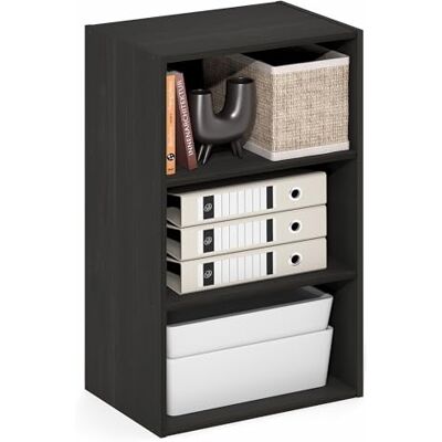 Furinno Basic Étagère, Bibliothèque À 3 Niveaux, Étagère De Rangement Cubique avec Étagère Ouverte, 11 X 17 X 26 Cm, pour Salon, Chambre, Bureau, Expresso - Publicité Furinno Basic Étagère, Bibliothèque À 3 Niveaux, Étagère De Rangement Cubique avec Étagère Ouverte, 11 X 17 X 26 Cm, pour Salon, Chambre, Bureau, Expresso - Publicité