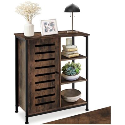 tectake ® Buffet 71 x 32 x 82 cm, Rangement Cuisine, 3 Compartiments Ouverts et 3 fermés, Meuble de Cuisine, Vaisselier, Bahut, Buffet Salle a Manger, Meuble de Rangement Style Industriel, Bois foncé - Publicité tectake ® Buffet 71 x 32 x 82 cm, Rangement Cuisine, 3 Compartiments Ouverts et 3 fermés, Meuble de Cuisine, Vaisselier, Bahut, Buffet Salle a Manger, Meuble de Rangement Style Industriel, Bois foncé - Publicité