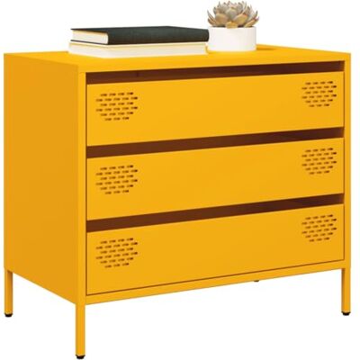 Makastle Buffet Métal, Style Industriel, Armoire de Rangement à 3 tiroirs, Commode, Meuble de Salon, Jaune Moutarde 68x39x58,5 cm Acier laminé à Froid - Publicité Makastle Buffet Métal, Style Industriel, Armoire de Rangement à 3 tiroirs, Commode, Meuble de Salon, Jaune Moutarde 68x39x58,5 cm Acier laminé à Froid - Publicité