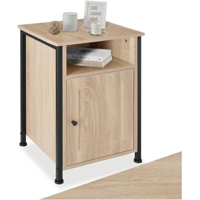 tectake ® Table de Chevet 40 x 42 x 60,5 cm, Table de Nuit, Style Industriel Rustique, Chevet de lit, Porte magnétique et étagère réglable, Meuble Chambre, Decoration Chambre, Bois Clair - Publicité tectake ® Table de Chevet 40 x 42 x 60,5 cm, Table de Nuit, Style Industriel Rustique, Chevet de lit, Porte magnétique et étagère réglable, Meuble Chambre, Decoration Chambre, Bois Clair - Publicité