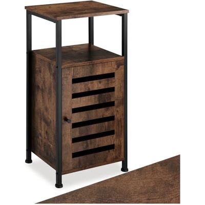 tectake ® Table de Chevet 38,5 x 31,5 x 81 cm, Style Industriel, Table de Nuit, Porte magnétique et étagère réglable, Meuble d'appoint Chambre, Salon, Bureau, Petit Meuble de Rangement, Bois foncé - Publicité tectake ® Table de Chevet 38,5 x 31,5 x 81 cm, Style Industriel, Table de Nuit, Porte magnétique et étagère réglable, Meuble d'appoint Chambre, Salon, Bureau, Petit Meuble de Rangement, Bois foncé - Publicité
