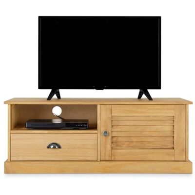 IDIMEX Meuble TV Veneta L 106 cm en Bois Massif Coloris Naturel avec 1 Porte battante et 1 tiroir, Rangement optimisé, Ouverture pour câbles, Design Robuste et élégant, Meuble de Salon Fonctionnel - Publicité IDIMEX Meuble TV Veneta L 106 cm en Bois Massif Coloris Naturel avec 1 Porte battante et 1 tiroir, Rangement optimisé, Ouverture pour câbles, Design Robuste et élégant, Meuble de Salon Fonctionnel - Publicité