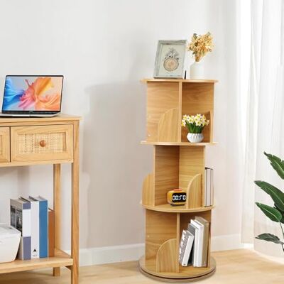 LANTUS Bibliothèque Rotative,Étagère à Livres rotative à 3 Niveaux Étagère de Rangement Haute pour la Maison, Le Salon, l'étude, Le Bureau,40 x 40 x 97 cm (Couleur Bois d'origine) - Publicité LANTUS Bibliothèque Rotative,Étagère à Livres rotative à 3 Niveaux Étagère de Rangement Haute pour la Maison, Le Salon, l'étude, Le Bureau,40 x 40 x 97 cm (Couleur Bois d'origine) - Publicité