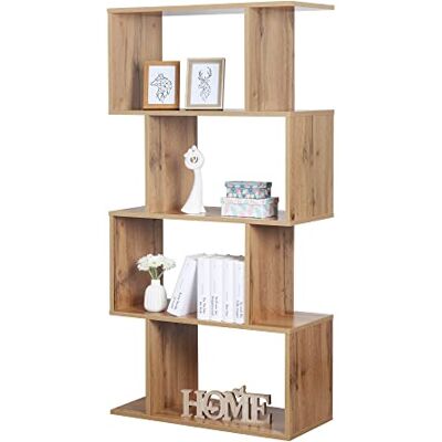 RICOO Étagère Rangement 140 x 70 x 30 cm WM074-EW classeur Bureau Chêne Marron 4 Cases - Publicité RICOO Étagère Rangement 140 x 70 x 30 cm WM074-EW classeur Bureau Chêne Marron 4 Cases - Publicité