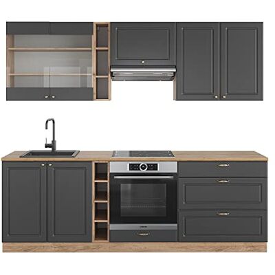 Vicco Cuisine Fame-Line, Anthracite Campagne/Chêne doré, 235cm sans PT, pour Une Extension personnalisée avec des modules compatibles - Publicité Vicco Cuisine Fame-Line, Anthracite Campagne/Chêne doré, 235cm sans PT, pour Une Extension personnalisée avec des modules compatibles - Publicité